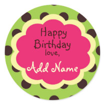 Autocollant génial d'anniversaire de PolkaDot de f autocollants