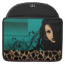 Cool Girl Giraffe Fashion Design Laptop (aqua) Macbook Pro Sleeves