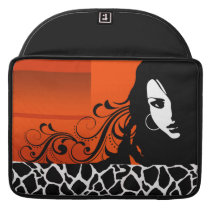 Cool Girl Giraffe Fashion Design Laptop (orange) Sleeve For Macbooks