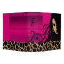 Cool Girl Giraffe Fashion Designer Folio (magenta) 3 Ring Binder
