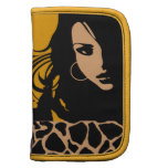 Cool Girl Giraffe Fashion Designer Folio (yellow) Organizers