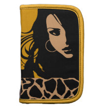 Cool Girl Giraffe Fashion Designer Folio (yellow) rickshawfolio