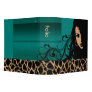 Cool Girl Giraffe Fashion Designer Porfolio (teal) 3 Ring Binder