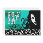 Cool Girls Night Out Party (aqua) Personalized Announcements