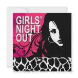 Cool Girls Night Out Party (fuschia) Custom Invitations
