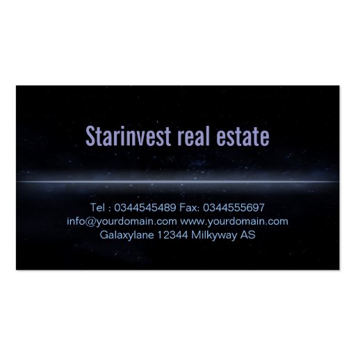 Cool glowing house real estate business card (back side)