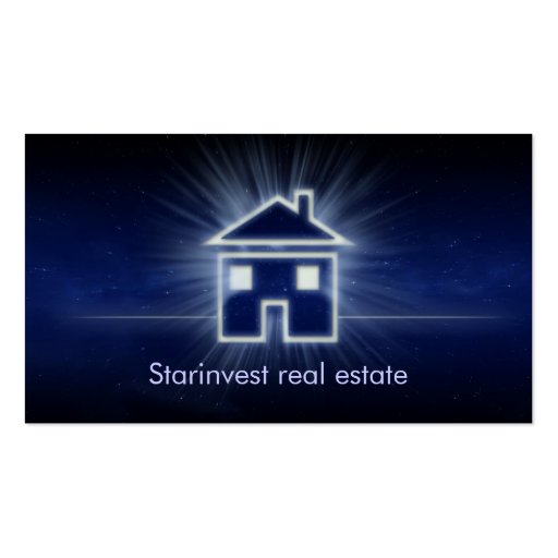 Cool glowing house real estate business card (front side)