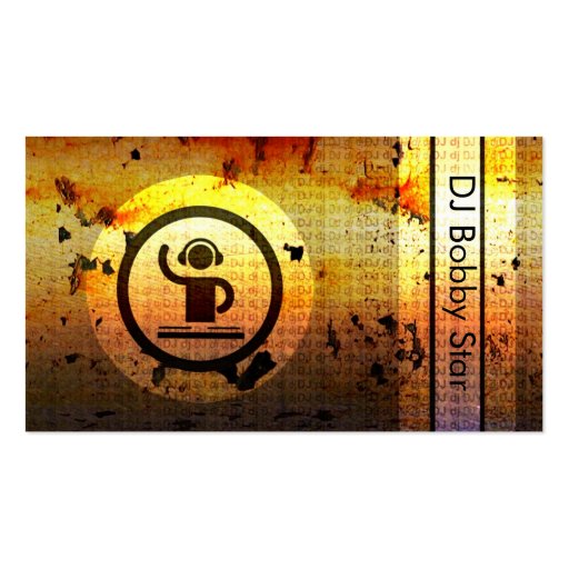 Cool gold dj metallic grunge business card