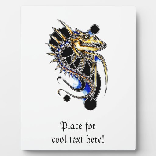 Cool Gold Dragon Skull tattoo Photo Plaque