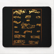 Cool Gold Mayan Animal Design mousepads