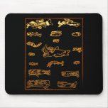 Cool Gold Mayan Animal Design mousepads
