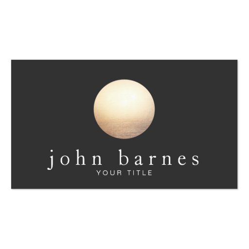 Cool Gold Sphere Minimalistic Black Business Card Template (front side)