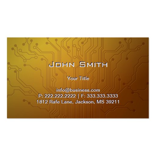 Cool Gold Technology Texture business card (back side)