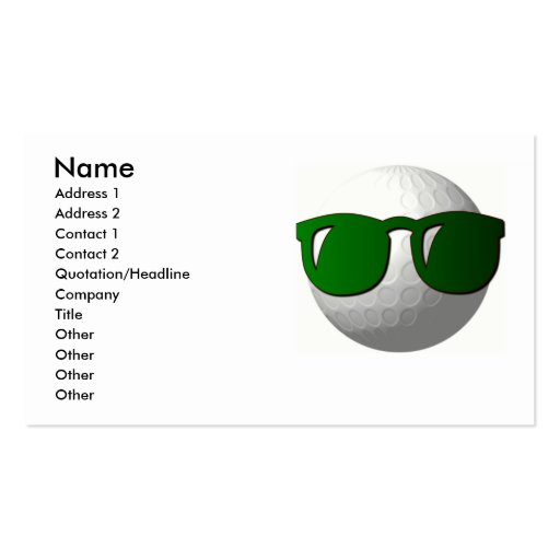 Cool Golf Ball on Business Card