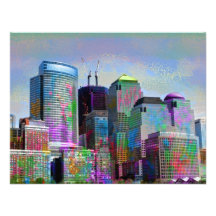 Cool graffiti splatters watercolours New York city Custom Invites