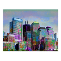 Cool graffiti splatters watercolours New York city Postcards