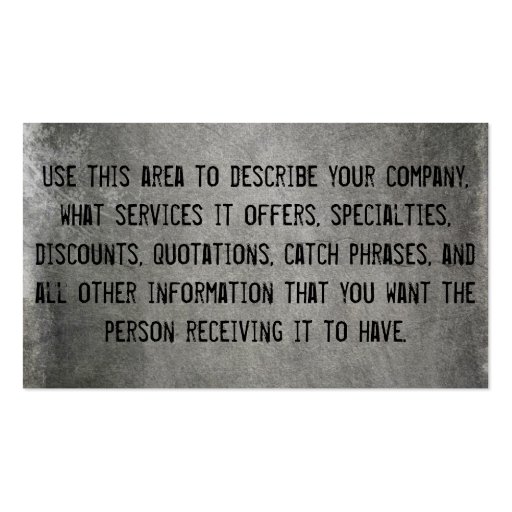 Cool gray business card (back side)