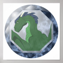 Cool Green And Blue Dragon Gem Print