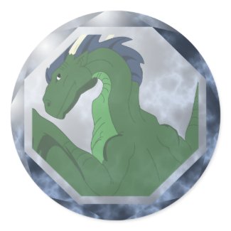 Cool Green And Blue Dragon Gem sticker