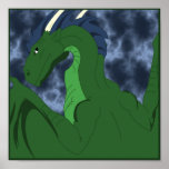 Cool Green And Blue Dragon posters