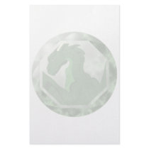 Cool Green And Green Dragon Gem stationery