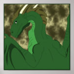 Cool Green And Yellow Dragon posters