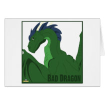 Cool Green Dragon Blue Hair Bad Dragon cards
