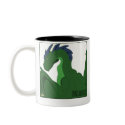 Cool Green Dragon Blue Hair Meanie mugs