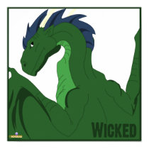Cool Green Dragon Blue Hair Wicked posters
