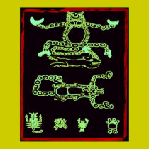 Cool Green Mayan Design posters