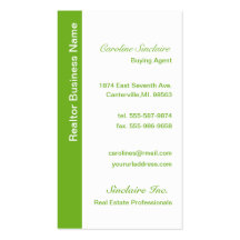 Cool Green Realtor Business Cards