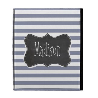 Cool Grey Horizontal Stripes; Vintage Chalkboard iPad Cases