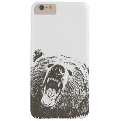 Cool Grizzly Bear Roar Hand Drawn Barely There iPhone 6 Plus Case