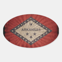 Cool Grunge Arkansas Flag Oval Sticker