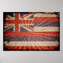 Cool Grunge Hawaii Flag Print