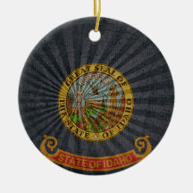 Cool Grunge Idaho Flag Christmas Tree Ornament