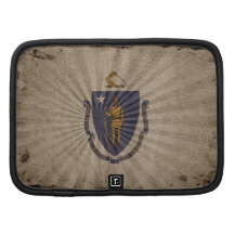 Cool Grunge Massachusetts Flag Folio Planner