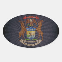 Cool Grunge Michigan Flag Sticker