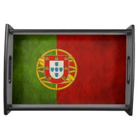 Cool Grunge Portugal Flag Bandeira de Portugal Serving Tray