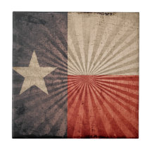 Cool Grunge Texas Flag Ceramic Tiles