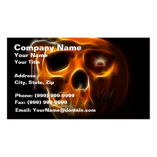 Cool Halloween Death Pumpkin Business Card (front side)