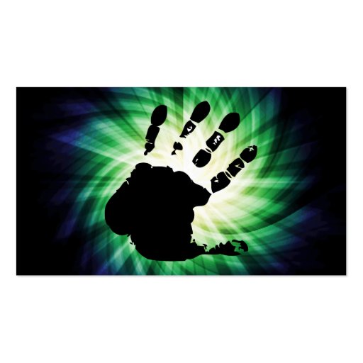 Cool Hand Print; Handprint Business Card Templates (back side)