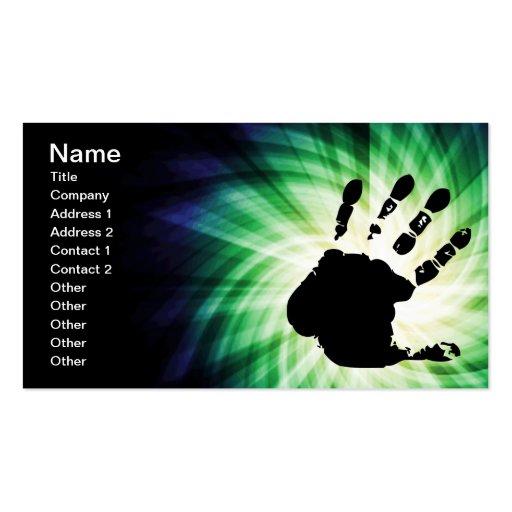 Cool Hand Print; Handprint Business Card Templates