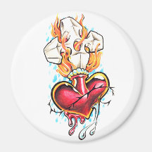 Cool Heart and Cross tattoo  magnet