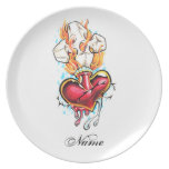 Cool Heart and Cross tattoo  plate