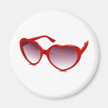 Cool heart shaped sunglasses design fridge magnets