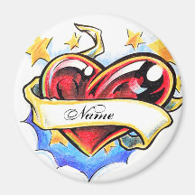 Cool Heart  tattoo  magnet
