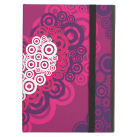 Cool Hearts Circle Pattern Hot Pink Purple iPad Cover