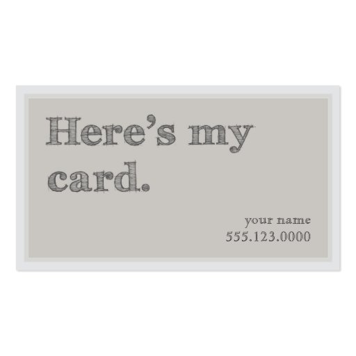 Cool "Here's My Card" Networking Groupon Business Card Template (front side)
