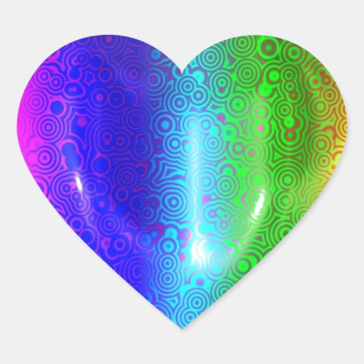 Cool Hippy Heart Design Heart Sticker Zazzle